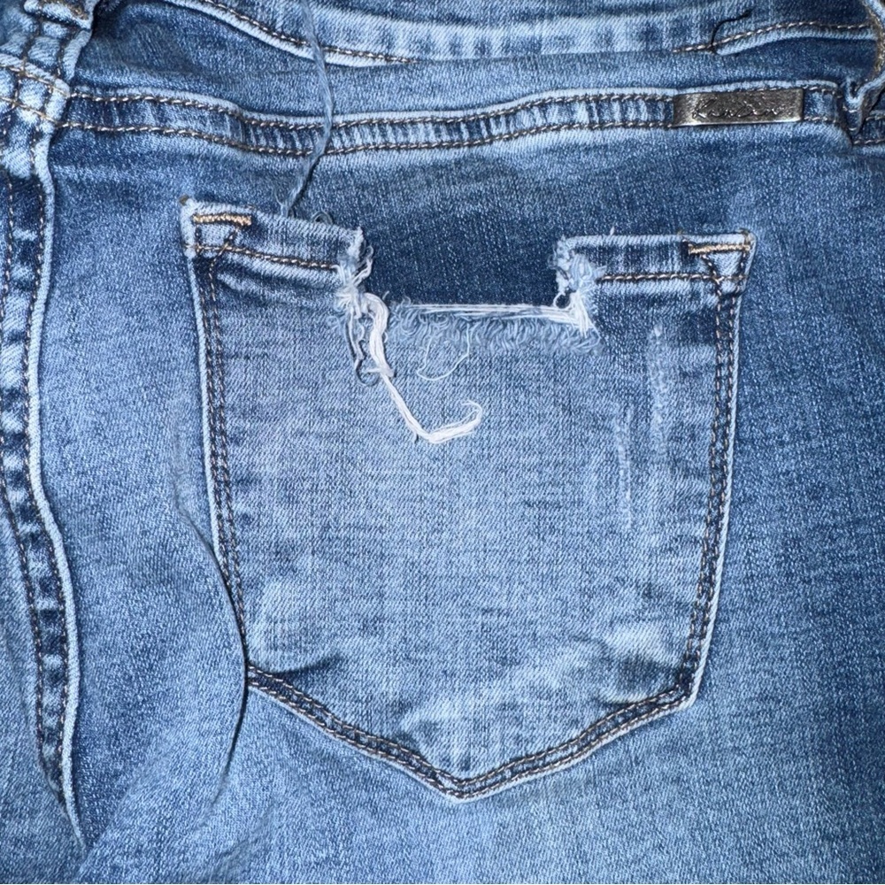 KanCan Distressed Skinny Jeans Size 13/30 Raw Hem Stretch NWOT - Picture 5 of 9